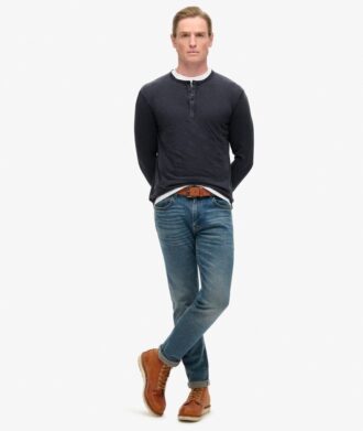 Jersey Henley-top met lange mouwen