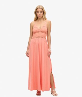 Jersey kanten maxi-jurk