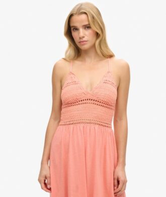 Jersey kanten maxi-jurk