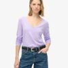 Jersey top met lange mouwen en V-hals Jersey top met lange mouwen en V-hals