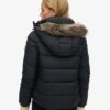 Kort Hooded Puffer jack met capuchon van imitatiebont Kort Hooded Puffer jack met capuchon van imitatiebont