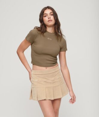 Kort T-shirt van Organic Cotton met borduursel