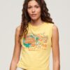 La Vintage Logo Graphic Slim Vest Top La Vintage Logo Graphic Slim Vest Top