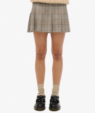Lage taille geplooide minirok
