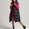 Lang gewatteerd Hooded Gilet