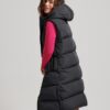 Lang gewatteerd Hooded Gilet