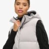 Lang gewatteerd Hooded Gilet