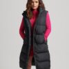 Lang gewatteerd Hooded Gilet