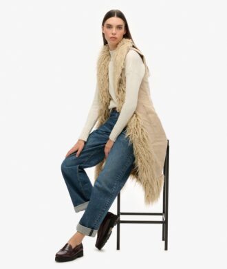 Lang vest van imitatiebont