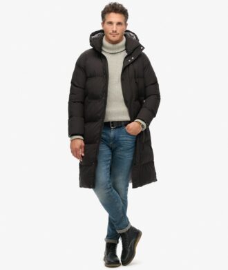 Lange Hooded Puffer jas