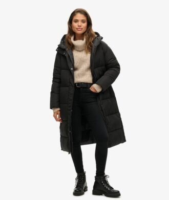 Lange Puffer-Jacke