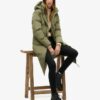 Lange Puffer-Jacke mit Capuchon