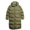 Lange Puffer-Jacke mit Capuchon