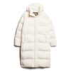 Lange Puffer-Jacke mit Capuchon
