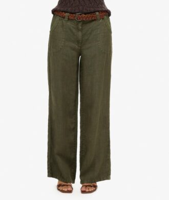 Linnen broek met lage taille