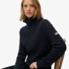 Lose kabeltrui met col Lose kabeltrui met col