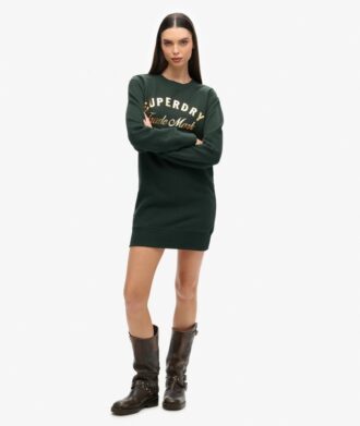 Luxe jersey jurk met metallic logo
