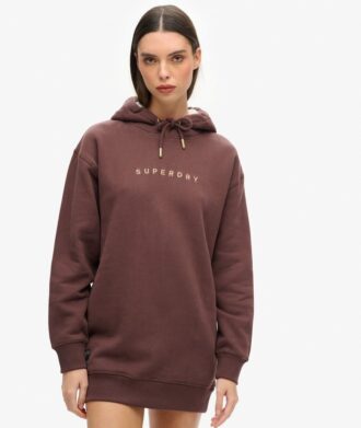 Luxe metallic logo Hoodie jurk