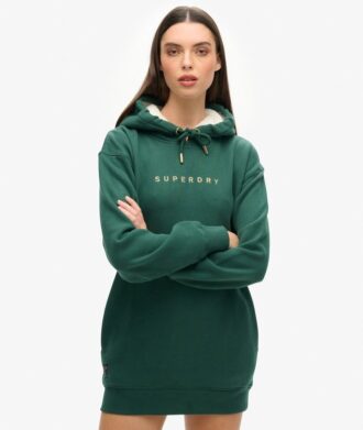Luxe metallic logo Hoodie jurk
