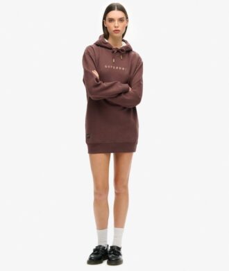 Luxe metallic logo Hoodie jurk