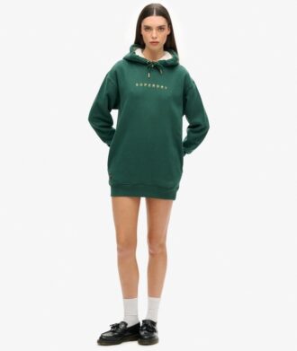 Luxe metallic logo Hoodie jurk