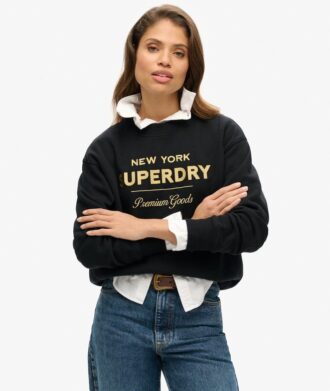 Luxe metallic logo sweatshirt