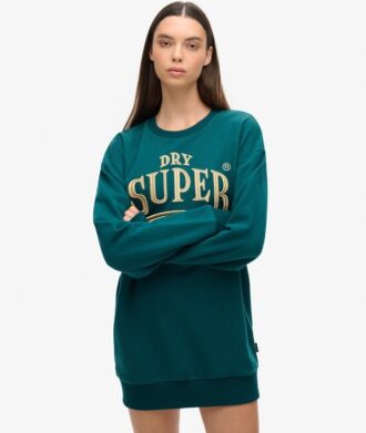 Luxe Sweatjurk met metallic logo