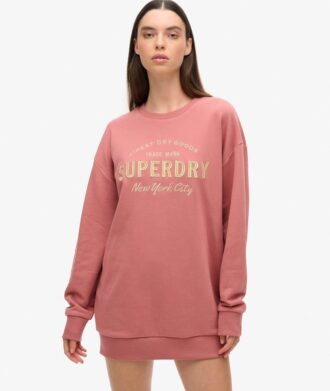 Luxe Sweatjurk met metallic logo
