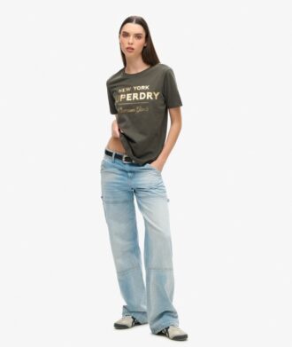 Luxe T-shirt met metallic logo