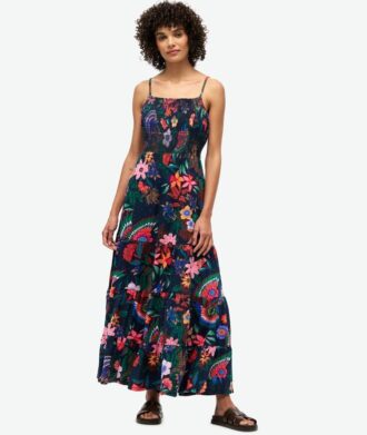 Maxi-jurk met gesmokte cami