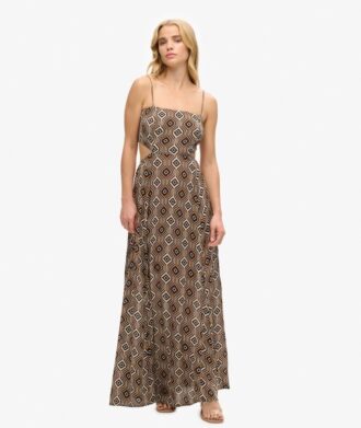 Maxi-jurk met uitgesneden rug
