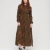 Maxijurk met print en smockwerk Maxijurk met print en smockwerk