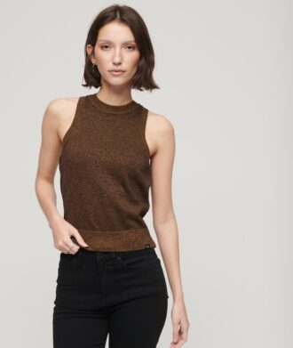 Merino gebreid vest met ronde hals