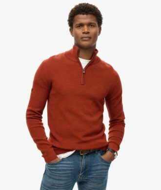Merino-trui met halve rits