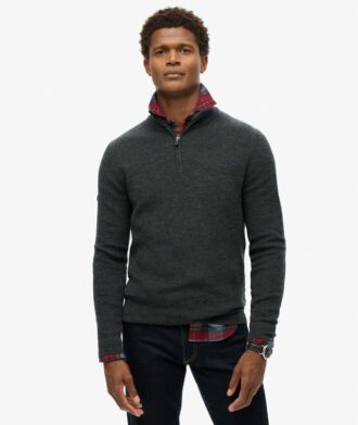 Merino-trui met halve rits