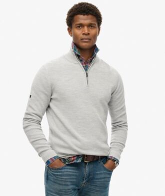 Merino-trui met halve rits