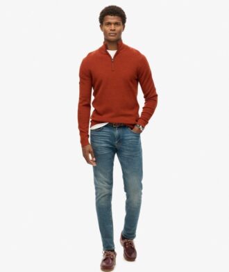 Merino-trui met halve rits
