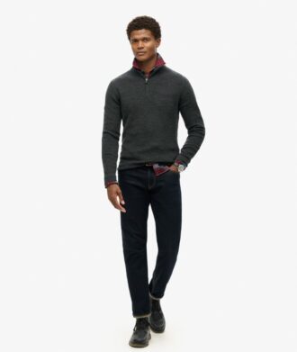 Merino-trui met halve rits