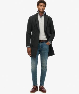 Merino-trui met halve rits