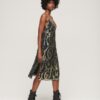 Metallic midi-slipdress