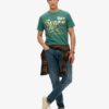 Metallic T-shirt met werkkledingprint
