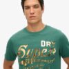 Metallic T-shirt met werkkledingprint