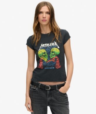 Metallica X Superdry T-shirt met kapmouwtjes