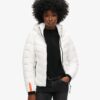 Microfibre gewatteerd jack met capuchon
