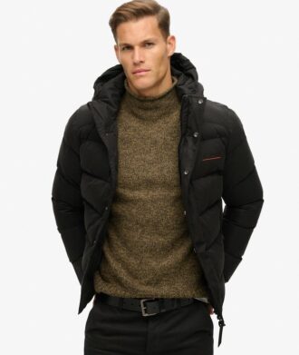 Microfibre sportpufferjack met capuchon