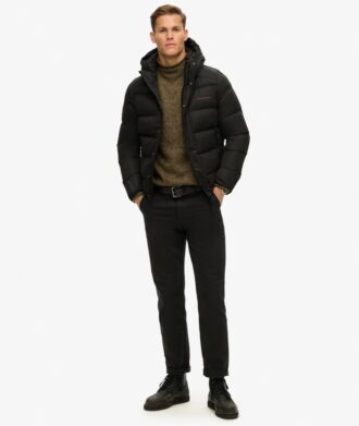 Microfibre sportpufferjack met capuchon