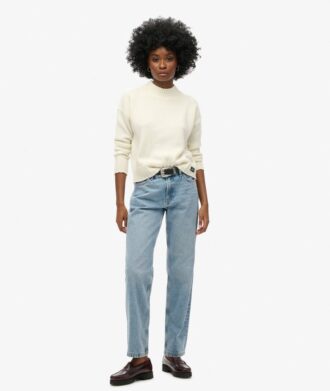 Mid Rise Straight Leg Jeans