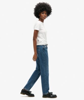 Mid Rise Straight Leg Jeans