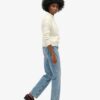 Mid Rise Straight Leg Jeans
