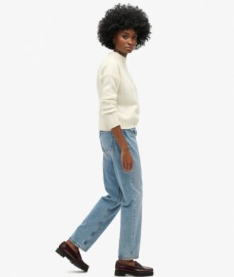 Mid Rise Straight Leg Jeans